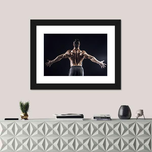 Muscular Man Canvas Wall Art-1 Piece-Framed Print-30" x 20"-Tiaracle