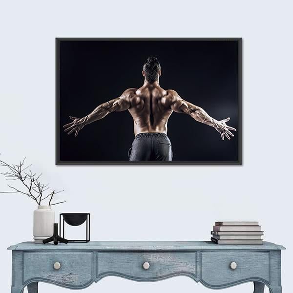 Muscular Man Canvas Wall Art-5 Horizontal-Gallery Wrap-22" x 12"-Tiaracle