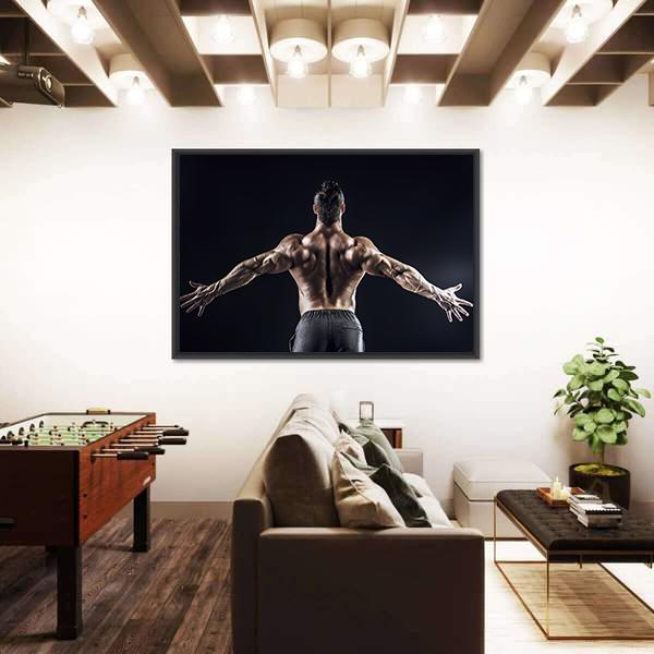 Muscular Man Canvas Wall Art-5 Horizontal-Gallery Wrap-22" x 12"-Tiaracle