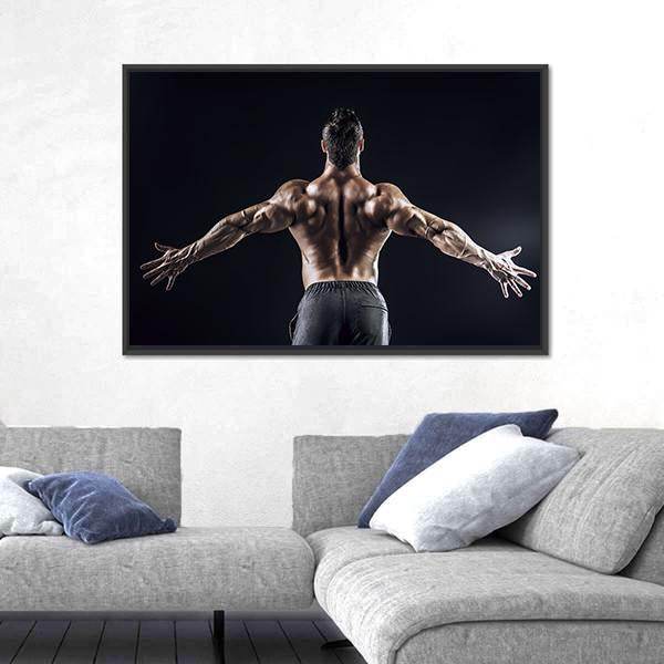 Muscular Man Canvas Wall Art-5 Horizontal-Gallery Wrap-22" x 12"-Tiaracle