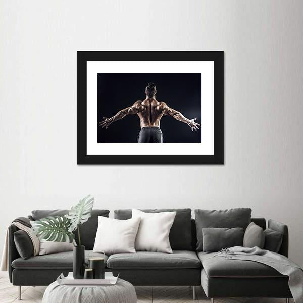 Muscular Man Canvas Wall Art-5 Horizontal-Gallery Wrap-22" x 12"-Tiaracle