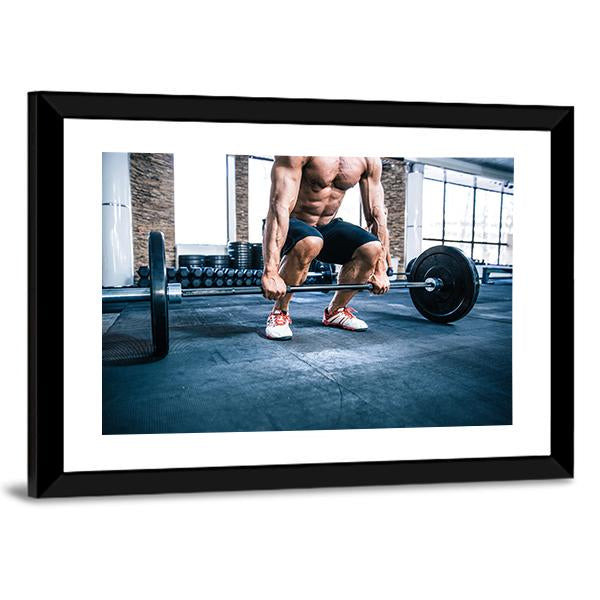 Muscular Man Workout Canvas Wall Art-3 Horizontal-Gallery Wrap-25" x 16"-Tiaracle
