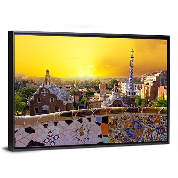Museum In Guell Canvas Wall Art-3 Horizontal-Gallery Wrap-25" x 16"-Tiaracle