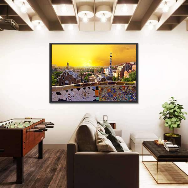 Museum In Guell Canvas Wall Art-3 Horizontal-Gallery Wrap-25" x 16"-Tiaracle