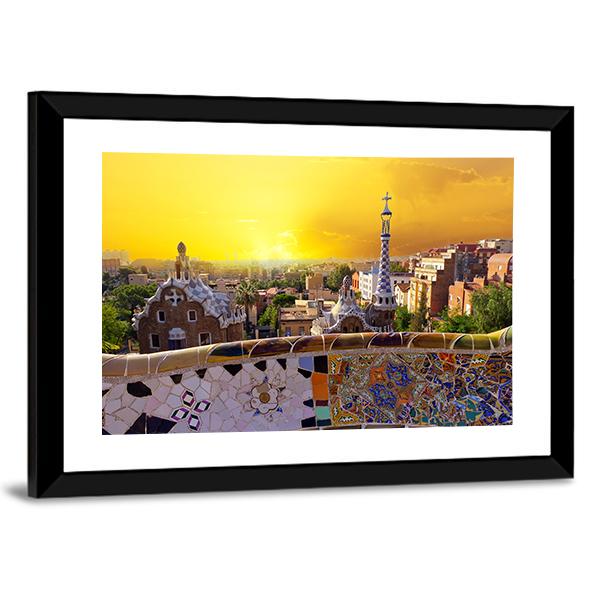Museum In Guell Canvas Wall Art-3 Horizontal-Gallery Wrap-25" x 16"-Tiaracle