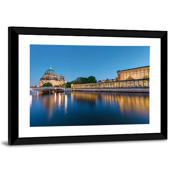 Museum Island At Dusk Canvas Wall Art-1 Piece-Framed Print-20" x 16"-Tiaracle