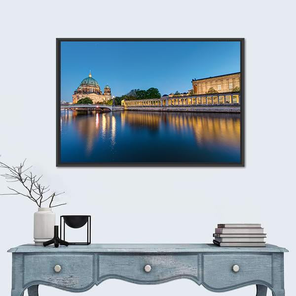 Museum Island At Dusk Canvas Wall Art-3 Horizontal-Gallery Wrap-25&quot; x 16&quot;-Tiaracle
