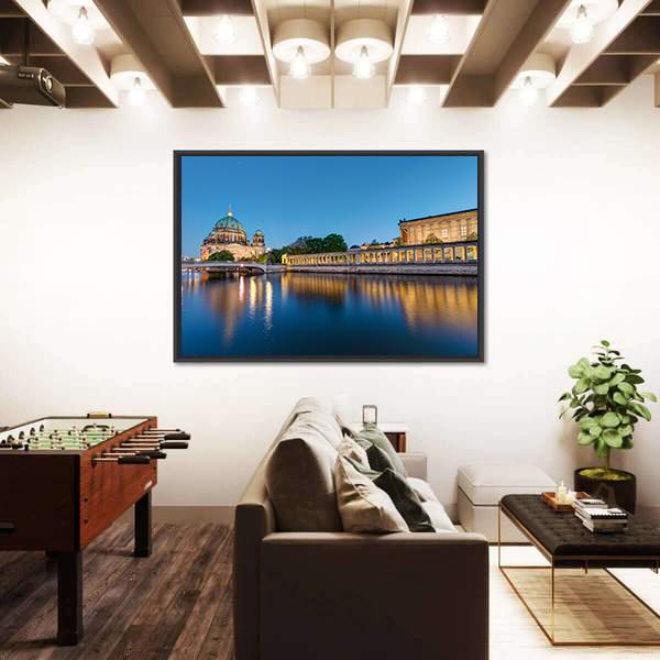 Museum Island At Dusk Canvas Wall Art-3 Horizontal-Gallery Wrap-25&quot; x 16&quot;-Tiaracle