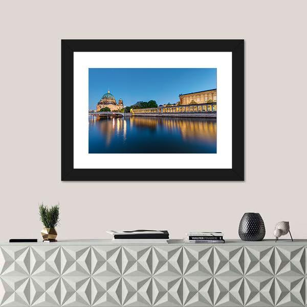 Museum Island At Dusk Canvas Wall Art-3 Horizontal-Gallery Wrap-25" x 16"-Tiaracle