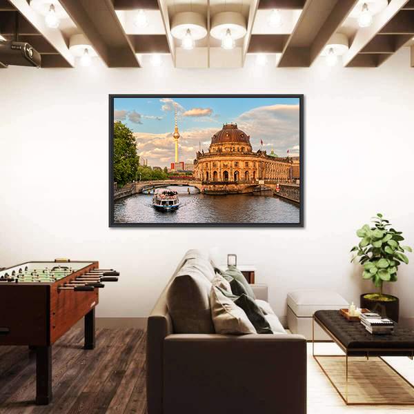 Museum Island On Spree River Canvas Wall Art-3 Horizontal-Gallery Wrap-25" x 16"-Tiaracle