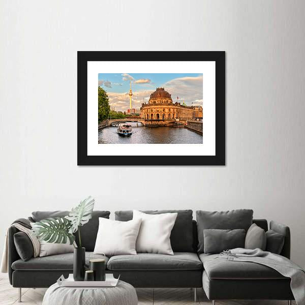 Museum Island On Spree River Canvas Wall Art-3 Horizontal-Gallery Wrap-25" x 16"-Tiaracle