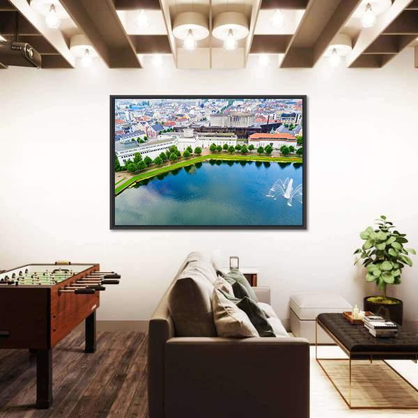 Museum Of Bergen Norway Canvas Wall Art-3 Horizontal-Gallery Wrap-25" x 16"-Tiaracle