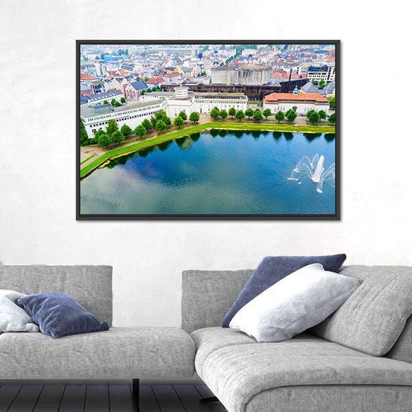 Museum Of Bergen Norway Canvas Wall Art-3 Horizontal-Gallery Wrap-25" x 16"-Tiaracle