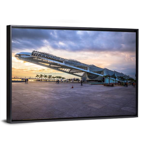 Museum Of Tomorrow Brazil Canvas Wall Art-1 Piece-Floating Frame-36" x 24"-Tiaracle