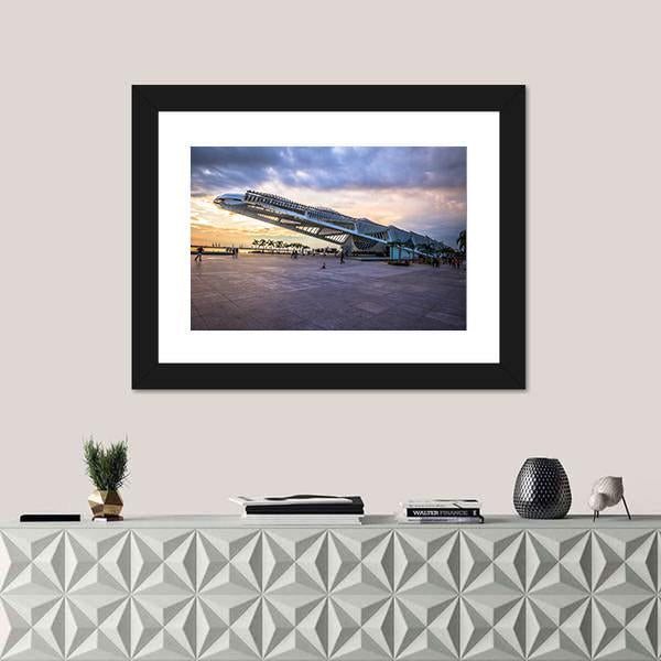 Museum Of Tomorrow Brazil Canvas Wall Art-1 Piece-Framed Print-20" x 16"-Tiaracle