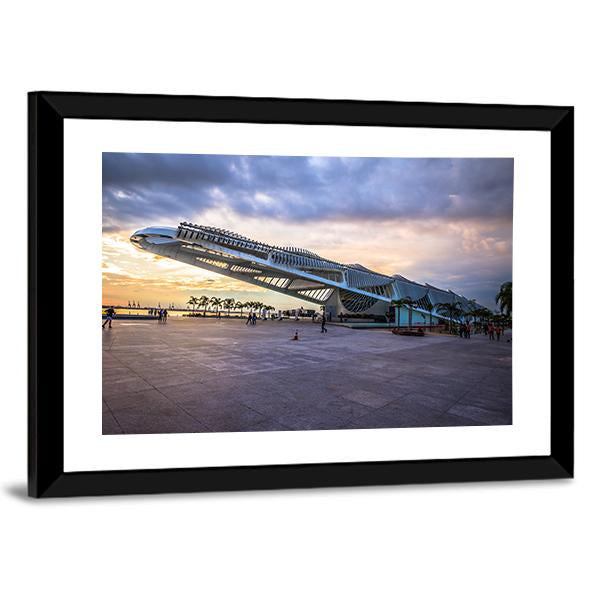 Museum Of Tomorrow Brazil Canvas Wall Art-1 Piece-Framed Print-42" x 14"-Tiaracle