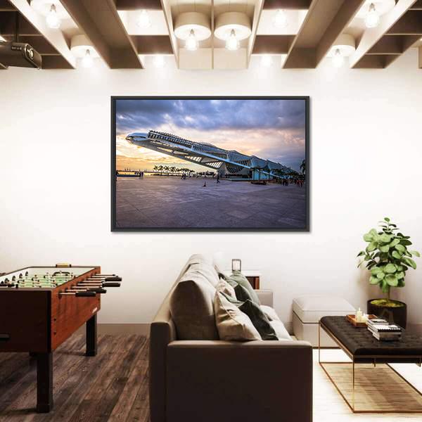 Museum Of Tomorrow Brazil Canvas Wall Art-5 Horizontal-Gallery Wrap-22" x 12"-Tiaracle