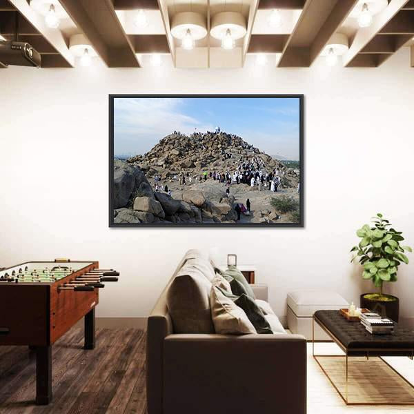 Muslims At Mount Arafat Canvas Wall Art-3 Horizontal-Gallery Wrap-25" x 16"-Tiaracle