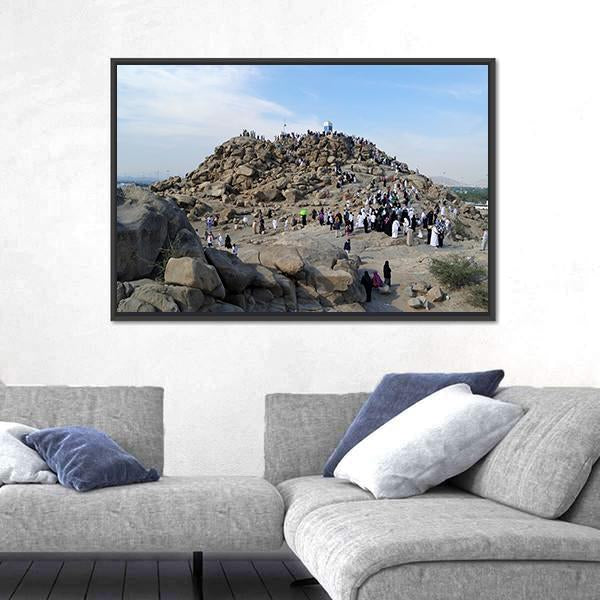 Muslims At Mount Arafat Canvas Wall Art-3 Horizontal-Gallery Wrap-25" x 16"-Tiaracle