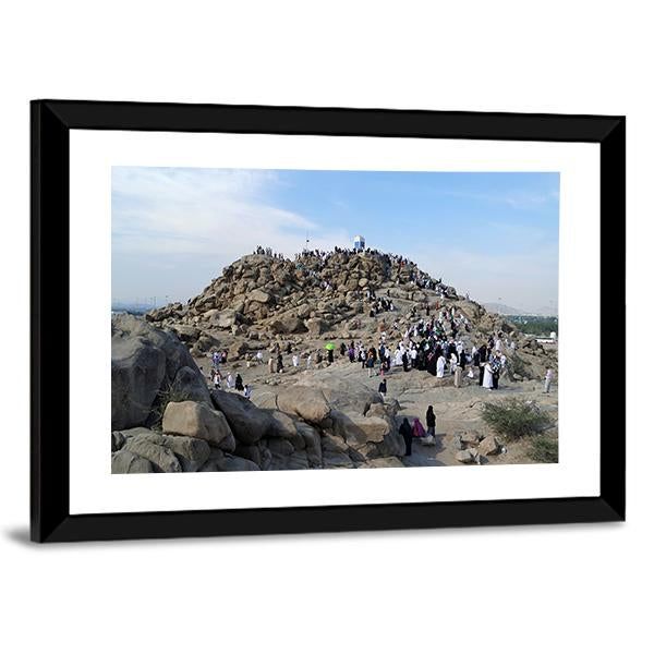 Muslims At Mount Arafat Canvas Wall Art-3 Horizontal-Gallery Wrap-25" x 16"-Tiaracle