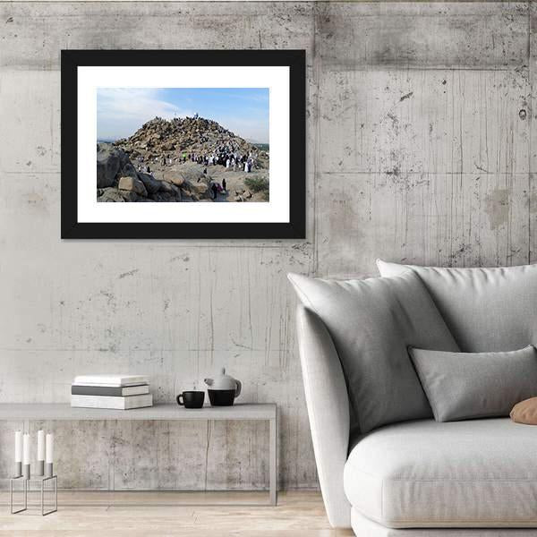 Muslims At Mount Arafat Canvas Wall Art-3 Horizontal-Gallery Wrap-25" x 16"-Tiaracle