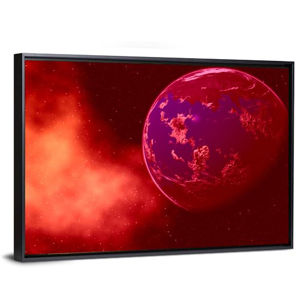 Mustafar Planet Canvas Wall Art-1 Piece-Floating Frame-24" x 16"-Tiaracle