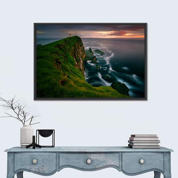 Mykines Holmur Island Canvas Wall Art-3 Horizontal-Gallery Wrap-25" x 16"-Tiaracle