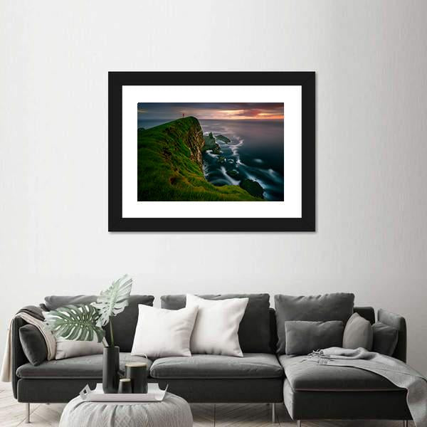 Mykines Holmur Island Canvas Wall Art-3 Horizontal-Gallery Wrap-25" x 16"-Tiaracle