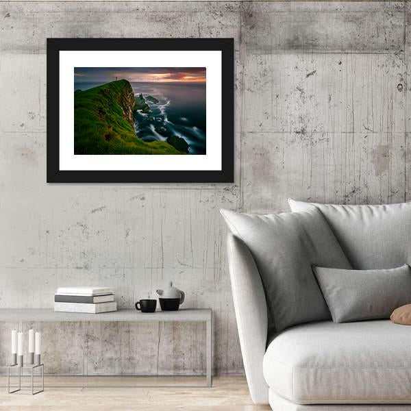 Mykines Holmur Island Canvas Wall Art-3 Horizontal-Gallery Wrap-25" x 16"-Tiaracle