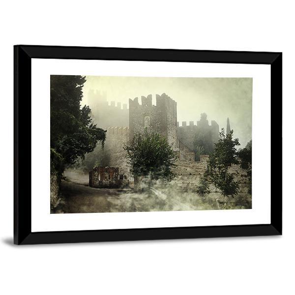 Mysterious Castle Canvas Wall Art-1 Piece-Framed Print-20" x 16"-Tiaracle