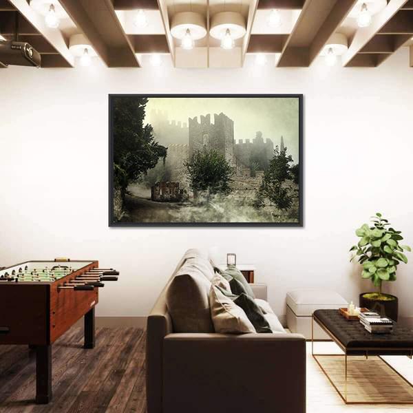 Mysterious Castle Canvas Wall Art-3 Horizontal-Gallery Wrap-25" x 16"-Tiaracle