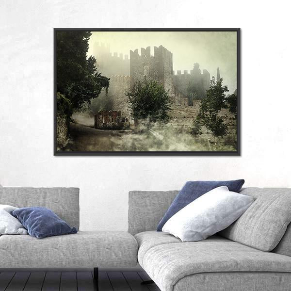 Mysterious Castle Canvas Wall Art-3 Horizontal-Gallery Wrap-25" x 16"-Tiaracle
