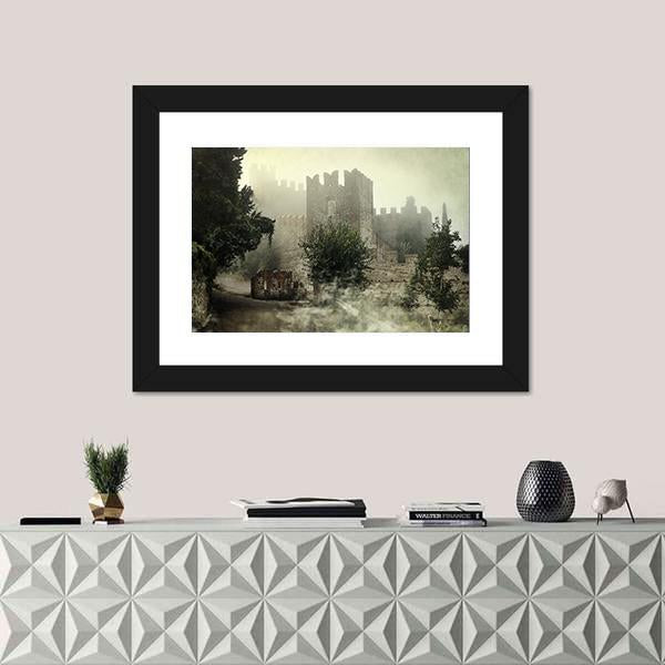 Mysterious Castle Canvas Wall Art-3 Horizontal-Gallery Wrap-25" x 16"-Tiaracle