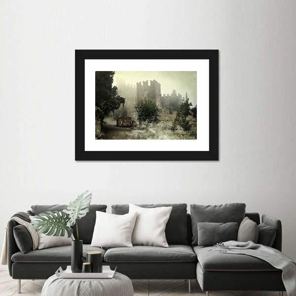 Mysterious Castle Canvas Wall Art-3 Horizontal-Gallery Wrap-25" x 16"-Tiaracle
