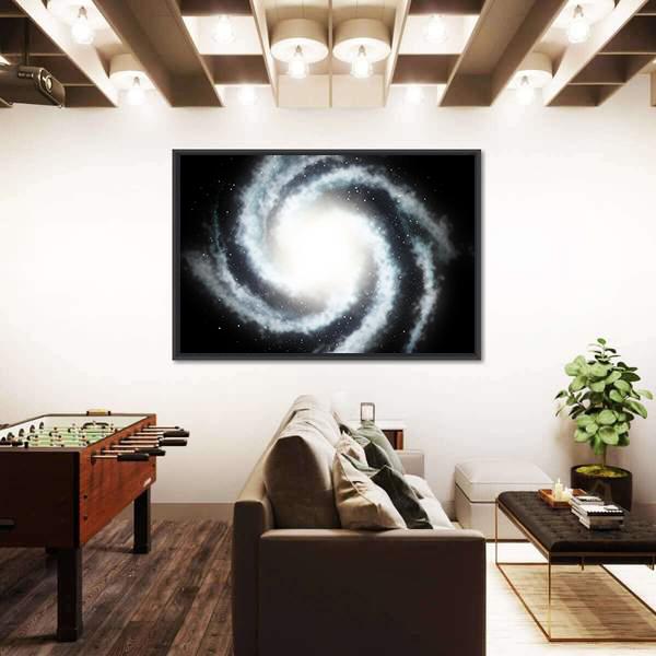 Mysterious Helicoid Galaxy Canvas Wall Art-1 Piece-Floating Frame-24" x 16"-Tiaracle