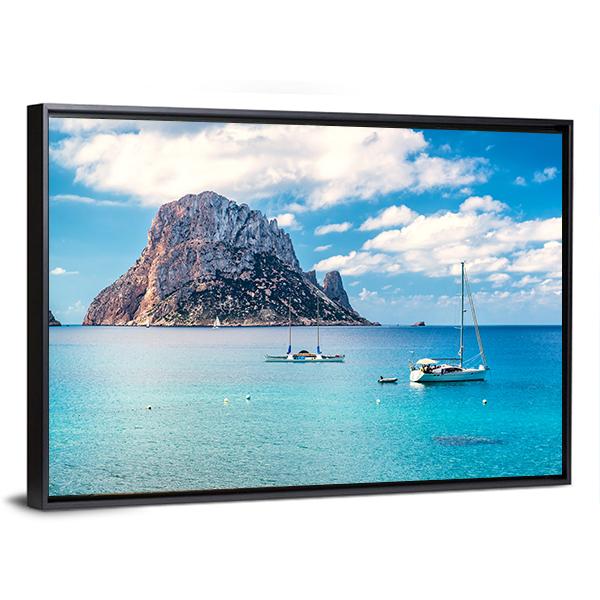 Mysterious Island Of Es Vedra Canvas Wall Art-3 Horizontal-Gallery Wrap-25" x 16"-Tiaracle