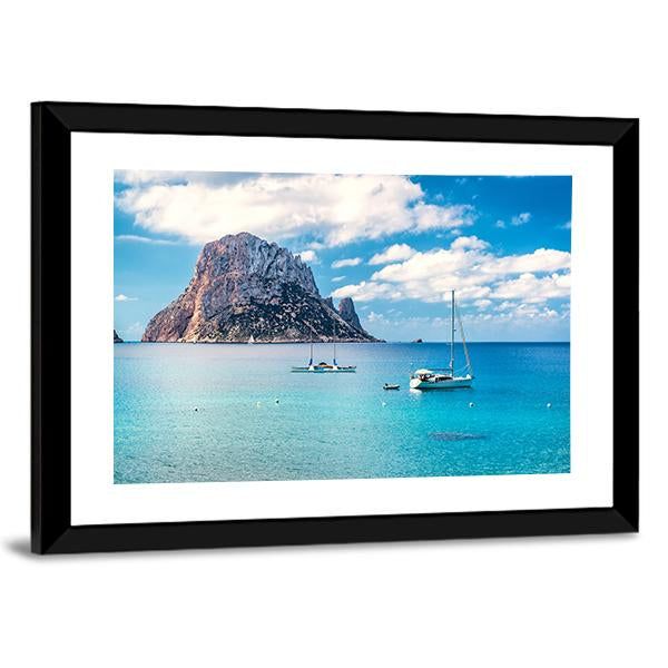 Mysterious Island Of Es Vedra Canvas Wall Art-3 Horizontal-Gallery Wrap-25" x 16"-Tiaracle