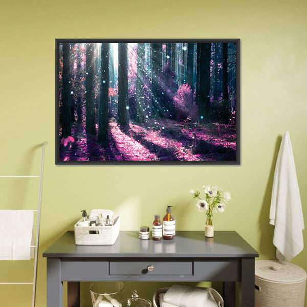 Mysterious Old Forest Canvas Wall Art-1 Piece-Floating Frame-24&quot; x 16&quot;-Tiaracle