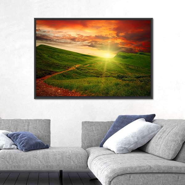 Mystery Mountain Meadow Canvas Wall Art-5 Horizontal-Gallery Wrap-22" x 12"-Tiaracle