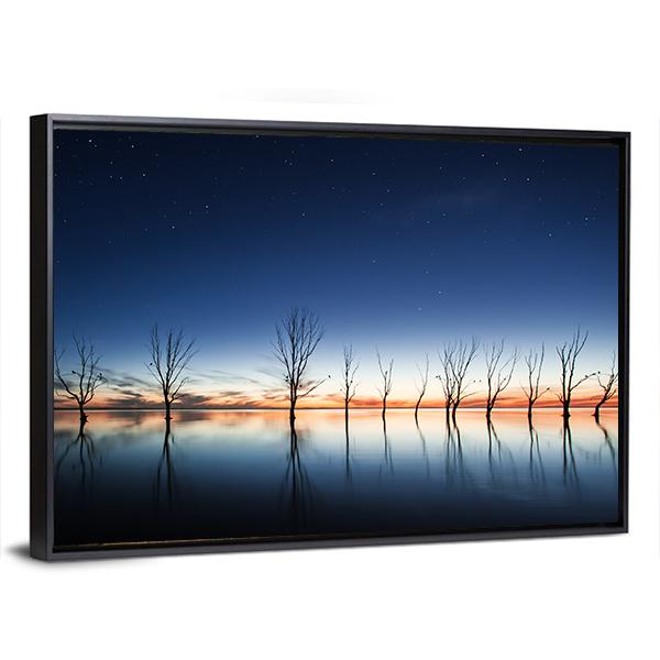 Mystic Lake Canvas Wall Art-1 Piece-Floating Frame-24" x 16"-Tiaracle