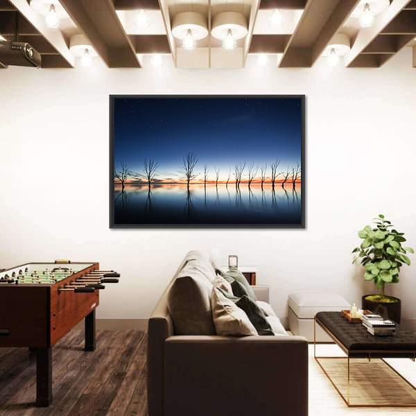 Mystic Lake Canvas Wall Art-3 Horizontal-Gallery Wrap-25" x 16"-Tiaracle