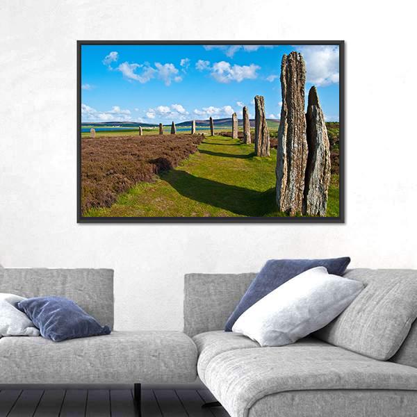Mystic Ring Of Brodgar Canvas Wall Art-3 Horizontal-Gallery Wrap-25" x 16"-Tiaracle
