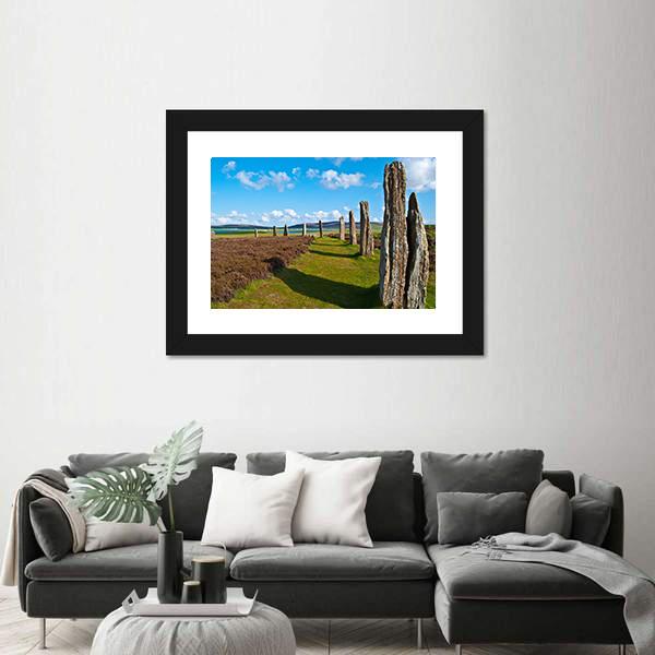 Mystic Ring Of Brodgar Canvas Wall Art-3 Horizontal-Gallery Wrap-25" x 16"-Tiaracle