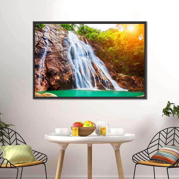 Na Muang Waterfalls Canvas Wall Art-3 Horizontal-Gallery Wrap-25" x 16"-Tiaracle
