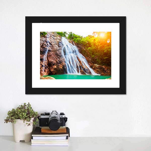 Na Muang Waterfalls Canvas Wall Art-3 Horizontal-Gallery Wrap-25" x 16"-Tiaracle