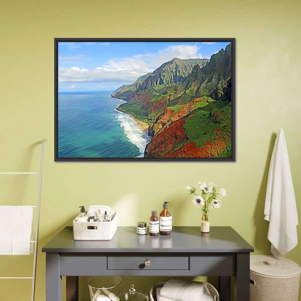 Na Pali Coast Canvas Wall Art-3 Horizontal-Gallery Wrap-25" x 16"-Tiaracle