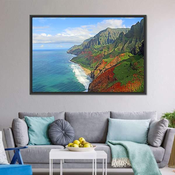 Na Pali Coast Canvas Wall Art-3 Horizontal-Gallery Wrap-25&quot; x 16&quot;-Tiaracle