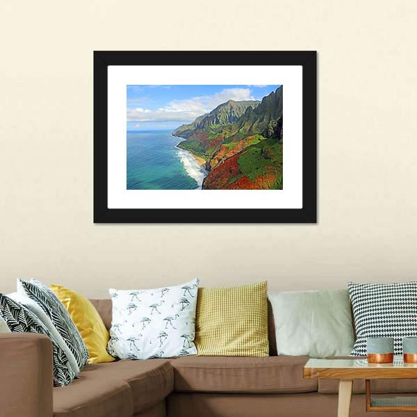 Na Pali Coast Canvas Wall Art-3 Horizontal-Gallery Wrap-25" x 16"-Tiaracle