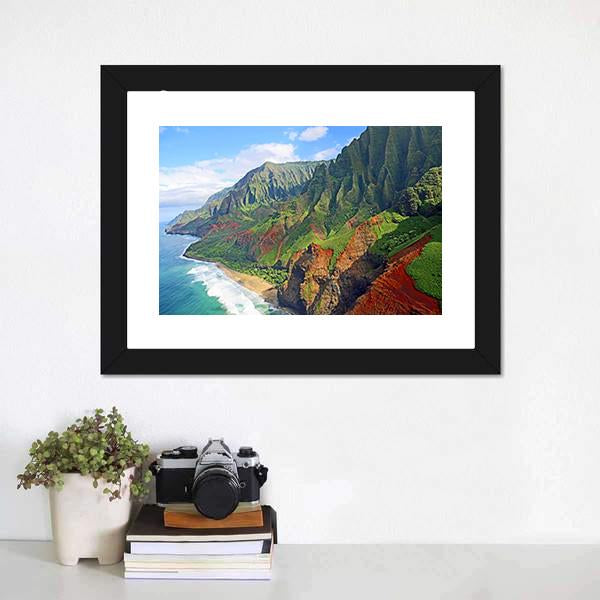 Na Pali Coast Hawaii Canvas Wall Art-3 Horizontal-Gallery Wrap-25" x 16"-Tiaracle