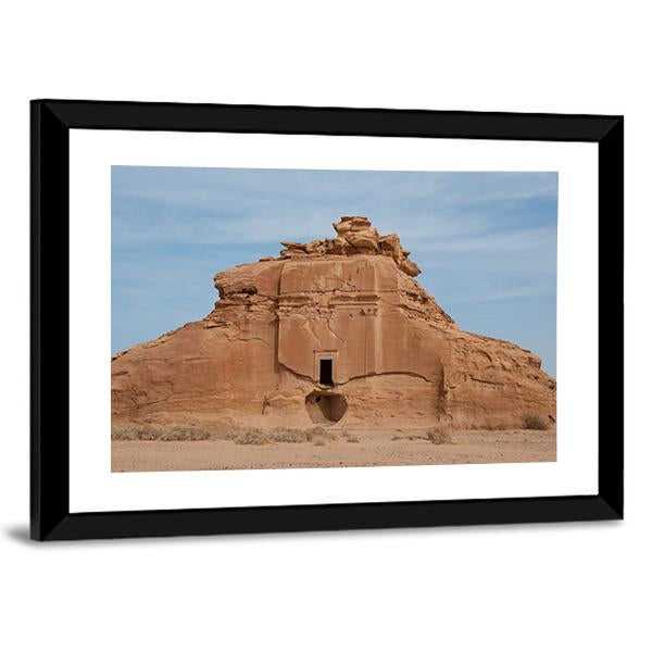 Nabataean Tomb Canvas Wall Art-3 Horizontal-Gallery Wrap-25" x 16"-Tiaracle